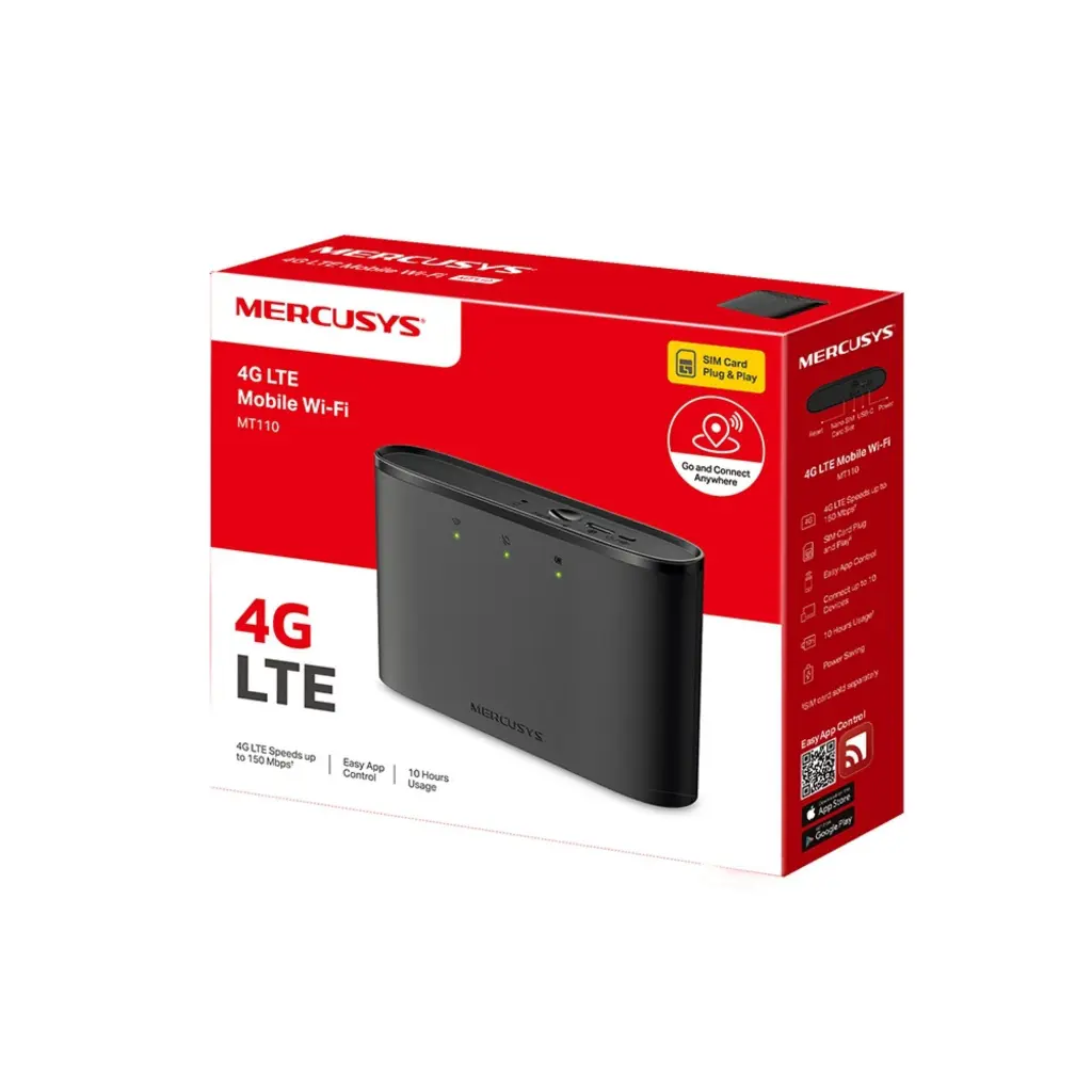 Router Inalámbrico Portátil MERCUSYS 4G LTE 150 Mbps 2,4 GHz Batería 2200 mAh MT110 2.0 (3).webp