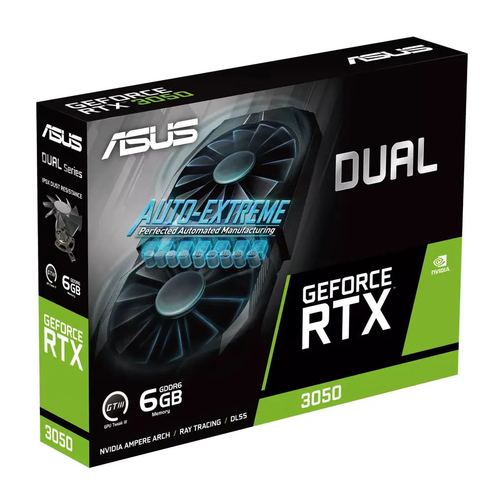 Tarjeta de video Asus Dual RTX 3050 6GB 90YV0K60-M0AA00 2.0 (2).webp