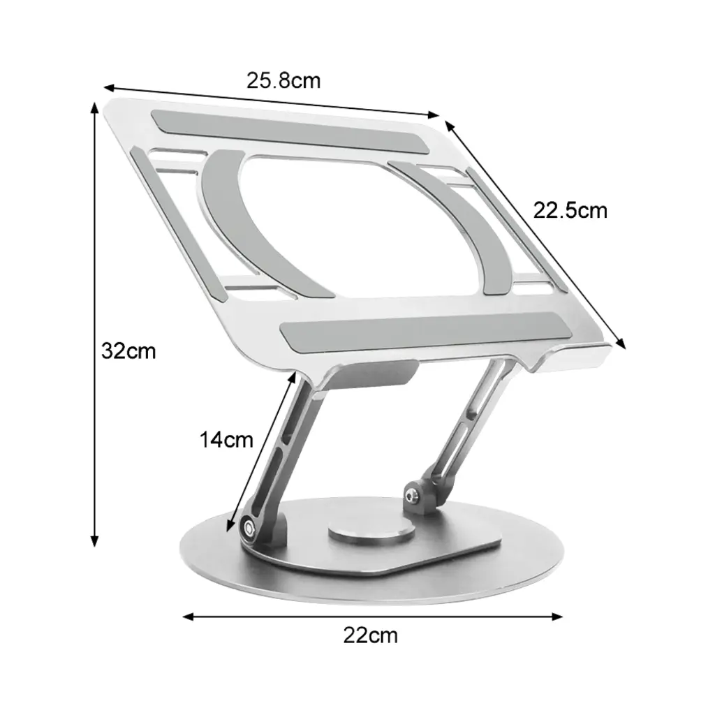 Stand para Computadora Aluminio Rotacion 360 Silver 2.0 (4).webp