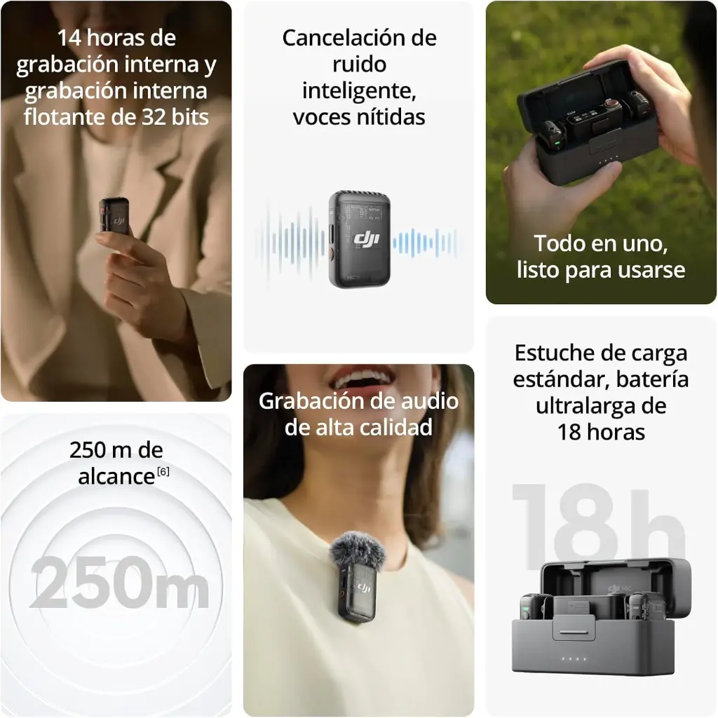 Microfono Solapa Inalámbrico DJI MIC 2 (2Tx + 1Rx + Estuche de Carga) DM1021 0.3.webp