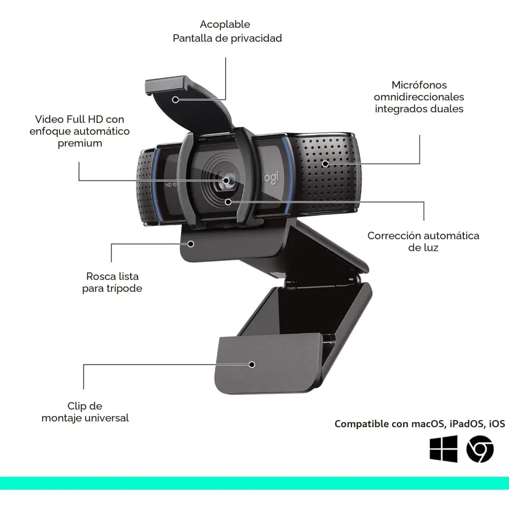 Camara WEB Logitech C920e 960-001401 2.0 (10).webp
