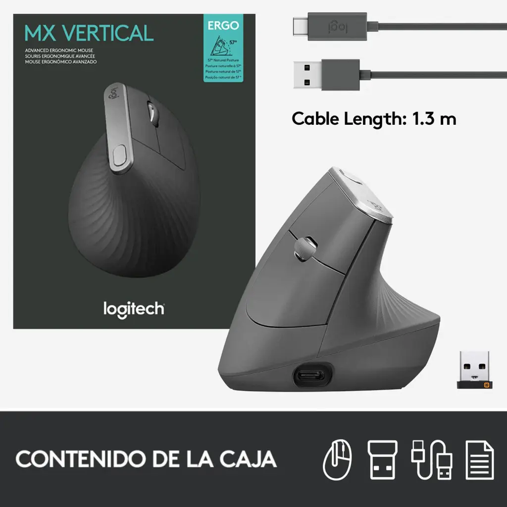 Mouse Logitech Ergo MX Vertical Negro (910-005449) 2.0 (5).webp