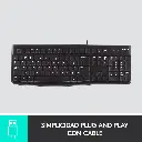 Teclado USB Logitech K120 ESN Negro 920-004422 2.0 (3).webp