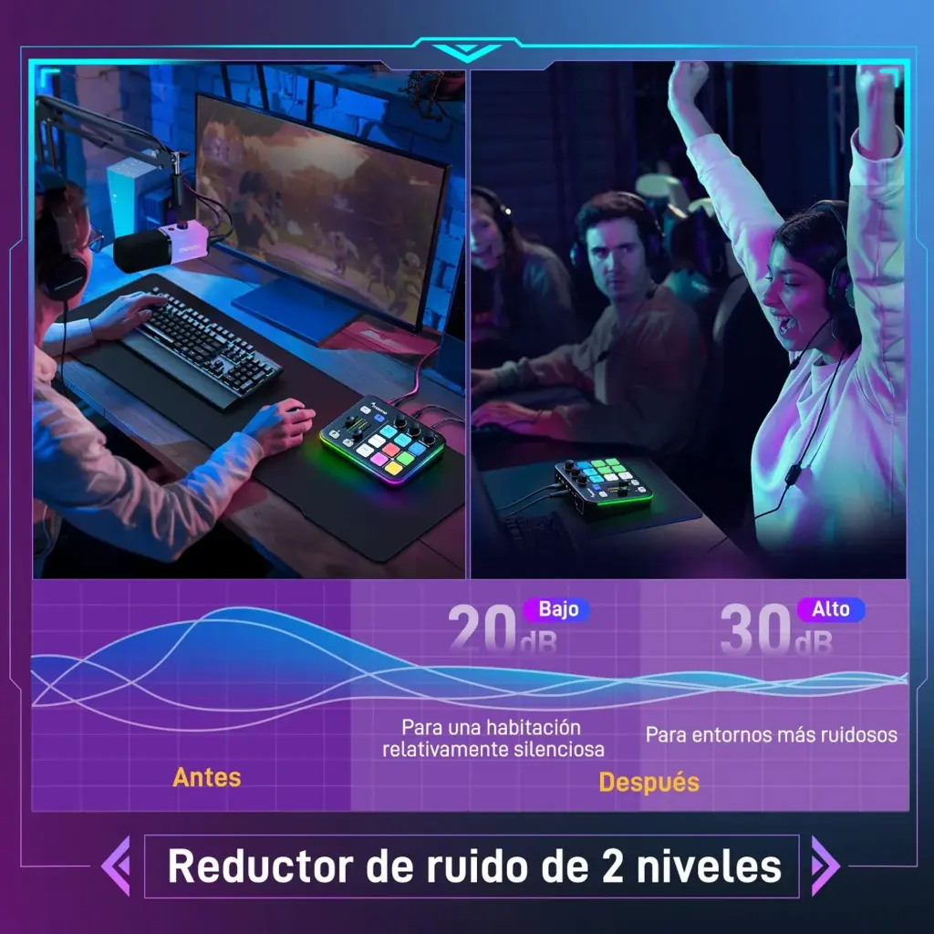 Interfaz de Audio Maono G1 NEO RGB Negro  Bluetooth  USB  2.0 (3).webp