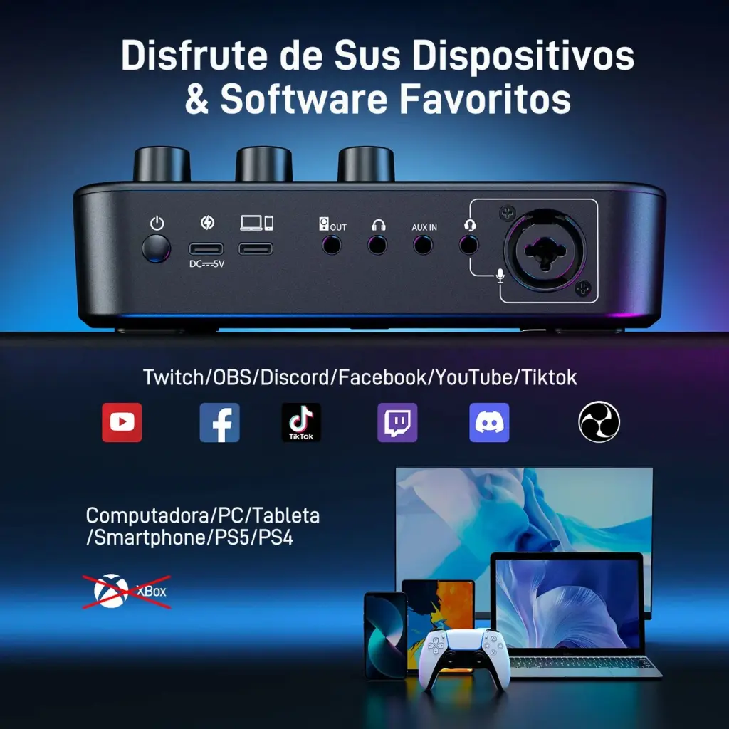 Interfaz de Audio Maono G1 NEO RGB Negro  Bluetooth  USB  2.0 (9).webp