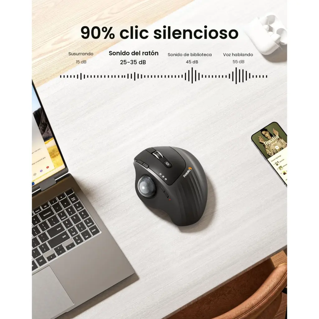 Mouse Inalambrico ProtoArc Wireless Trackball EM01 Ergonomic Bluetooth 2.0 (5).webp