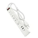 Regleta y Supresor de Picos Vorttek VK-SP6S001 6 Tomas + 2 USB + 1 USB-C  2.0 (2).webp