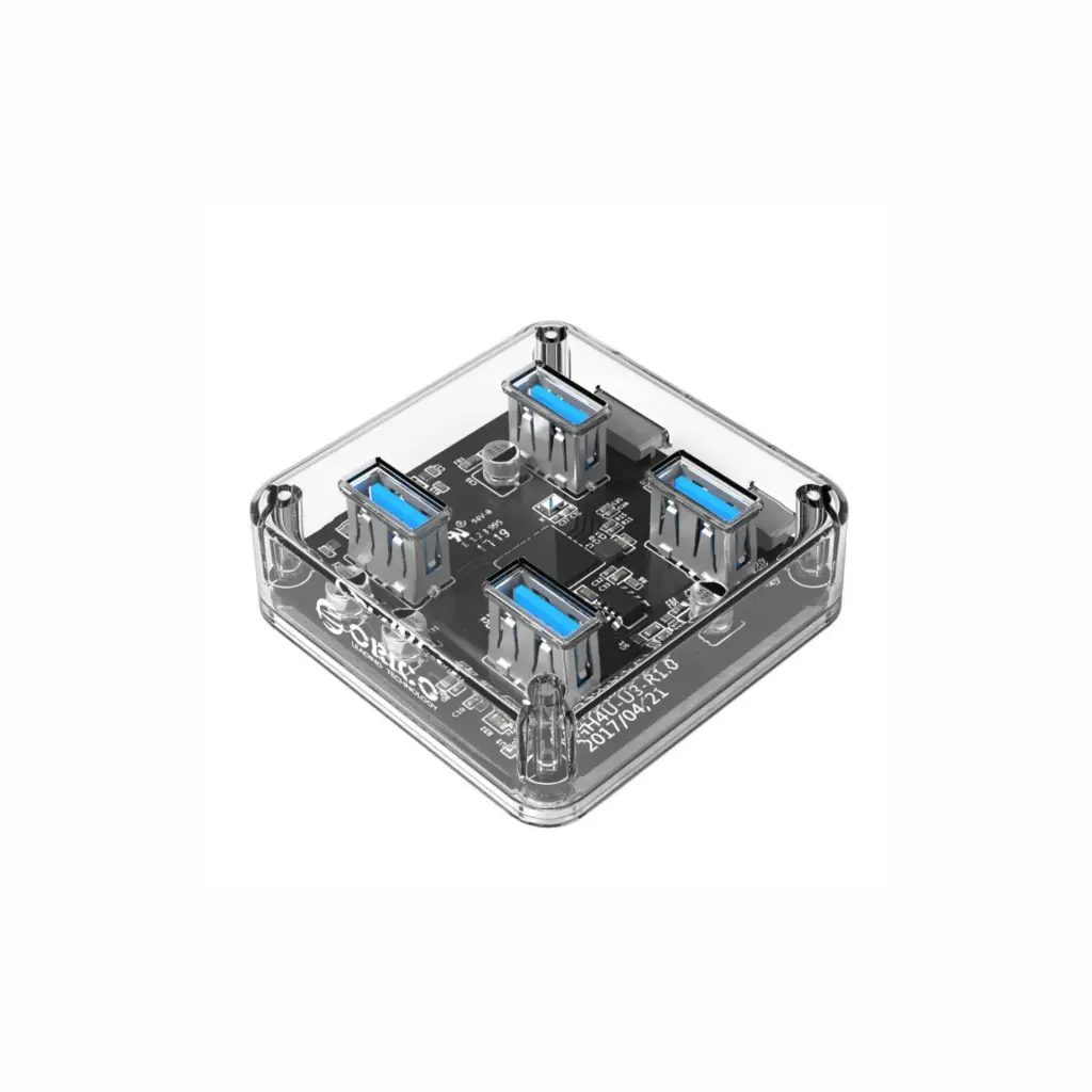 HUB USB 3.0 4 Puertos Cubo Orico MH4U-U3-10-CR-BP Transparente