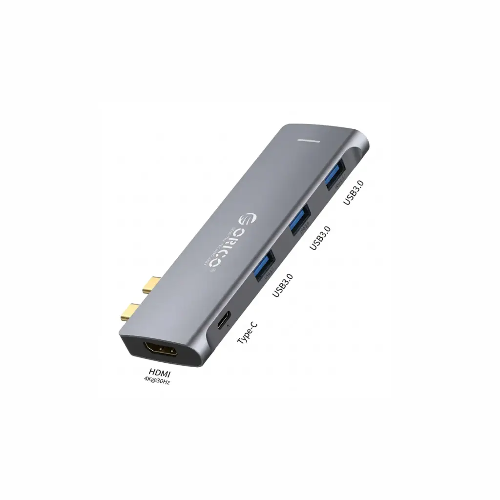 HUB USB-C a 3 USB 3.0/USB-C Orico 2CT-5H-GY-BP