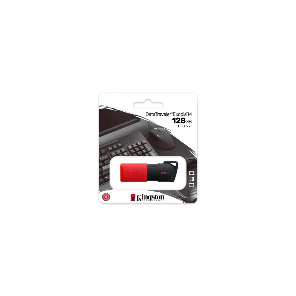 Memoria USB 128GB 3.2 Kingston DTXM/128GB Black/Red
