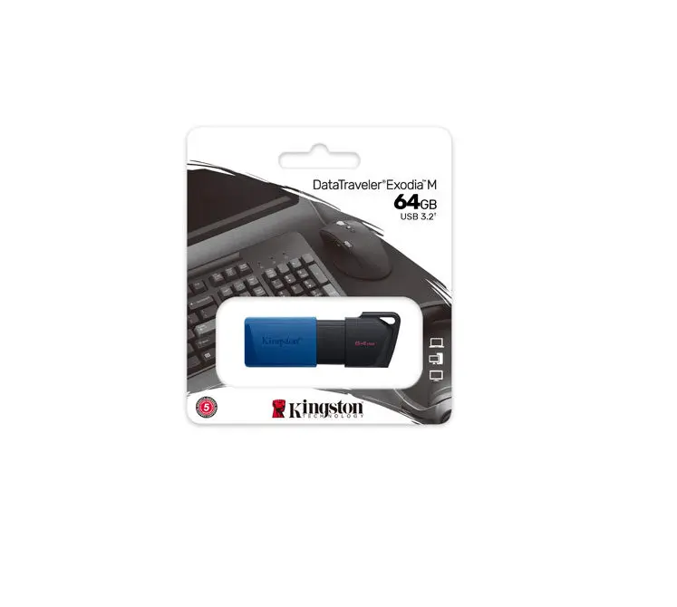 Memoria USB 64GB 3.2 Kingston Exodia Negro/Azul DTXM/64