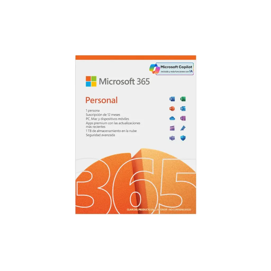 Microsoft 365 Personal 1 Usuario 1 Año Licencia Eletronica ESD incluye IA Copilot