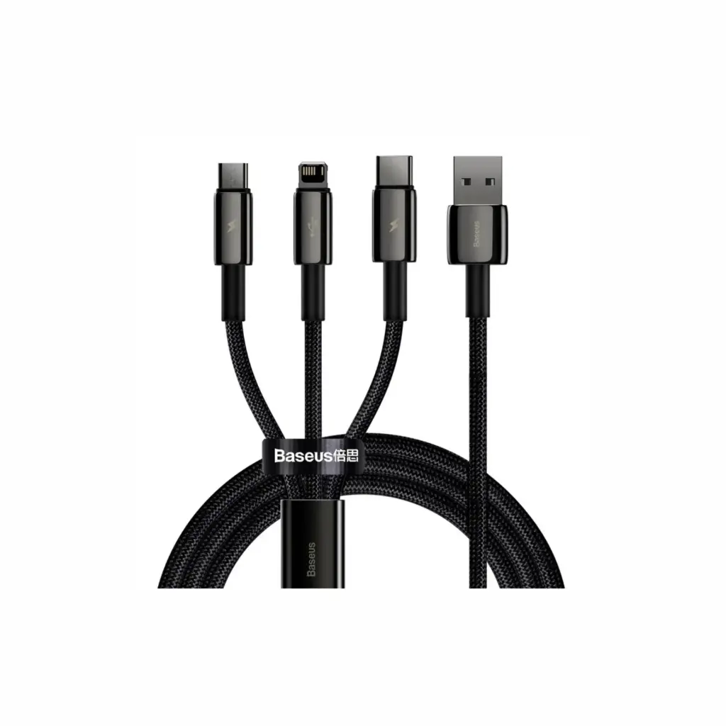 Cable USB a Lightning+USB-C+Micro 1.5m Negro Baseus CAMLTWJ-01
