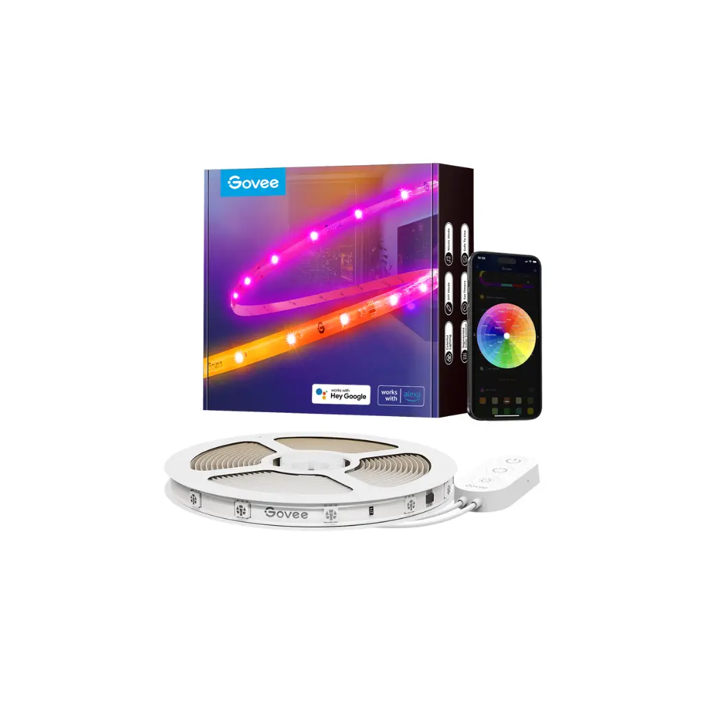 CABLE DE LUCES GOVEE LED RGBIC WIFI + BLUETOOTH LED CON COVERTOR DE PROTECCION 5 METROS H619A1D1