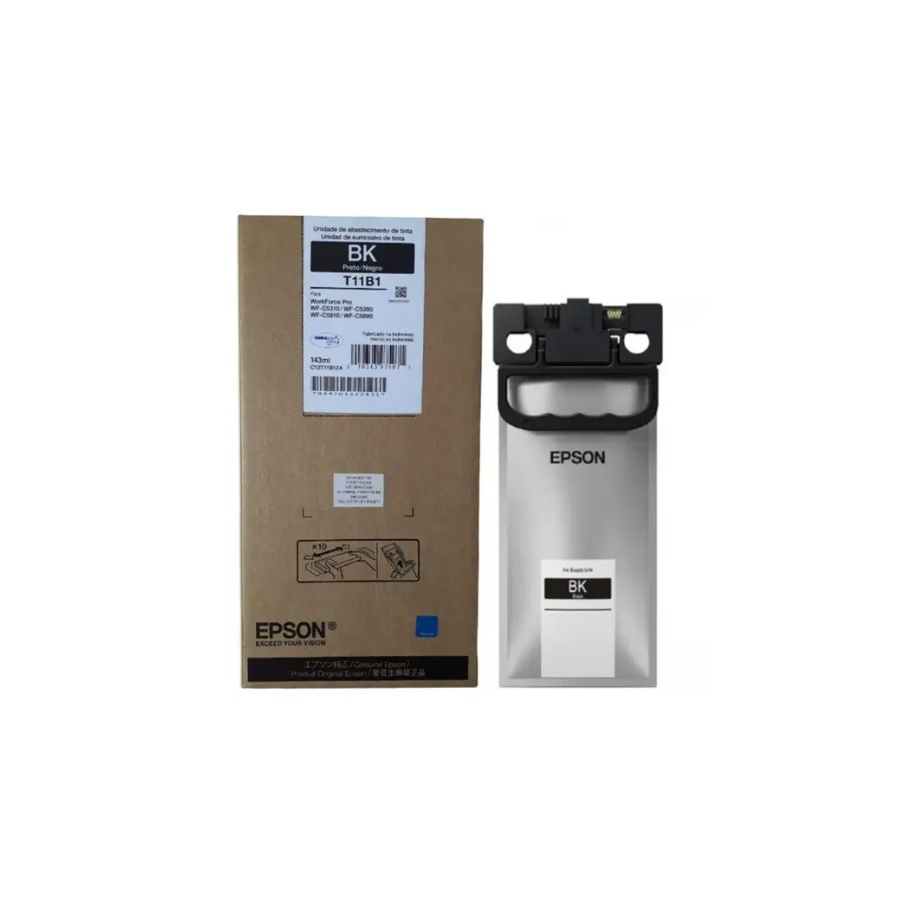 Bolsa de Tinta Epson T11B1 Negra Alto Rendimiento Durabrite WF5310/90 WF C5810/90 143ML