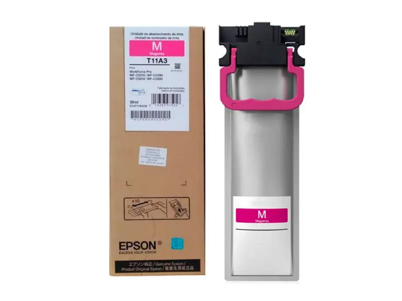 Bolsa de Tinta Epson T11A3 Magenta Durabrite WF5310/90 WF C5810/90 39ML