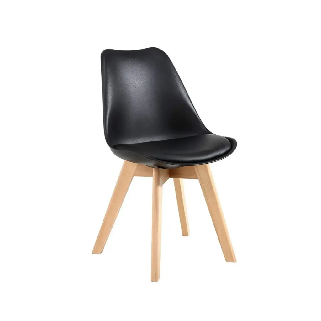 Silla de Espera base PVC Patas de Madera Negra