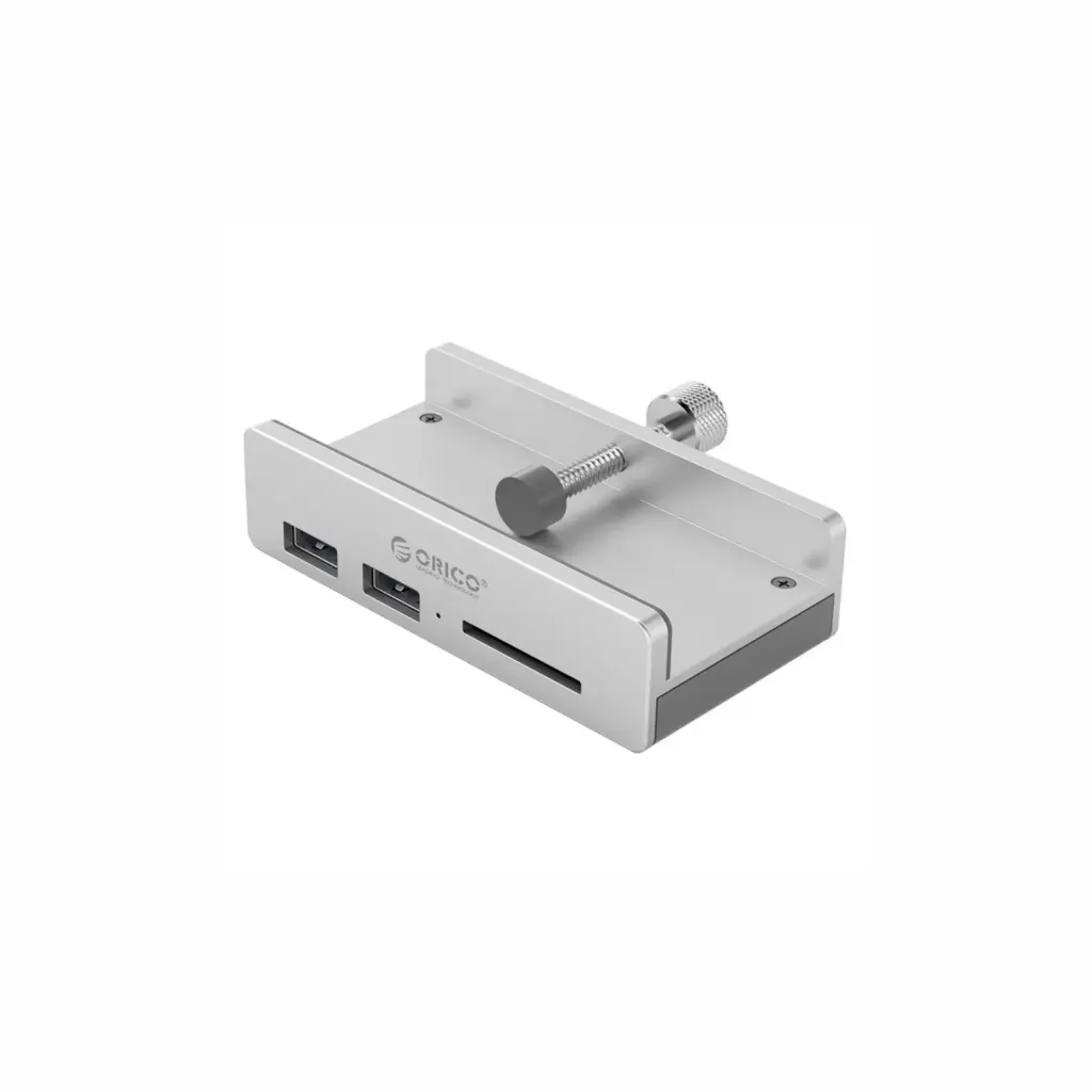 HUB USB 3.0 2 Puertos + SD con Ajuste Escritorio Orico MH2AC-U3-SV-BP Silver