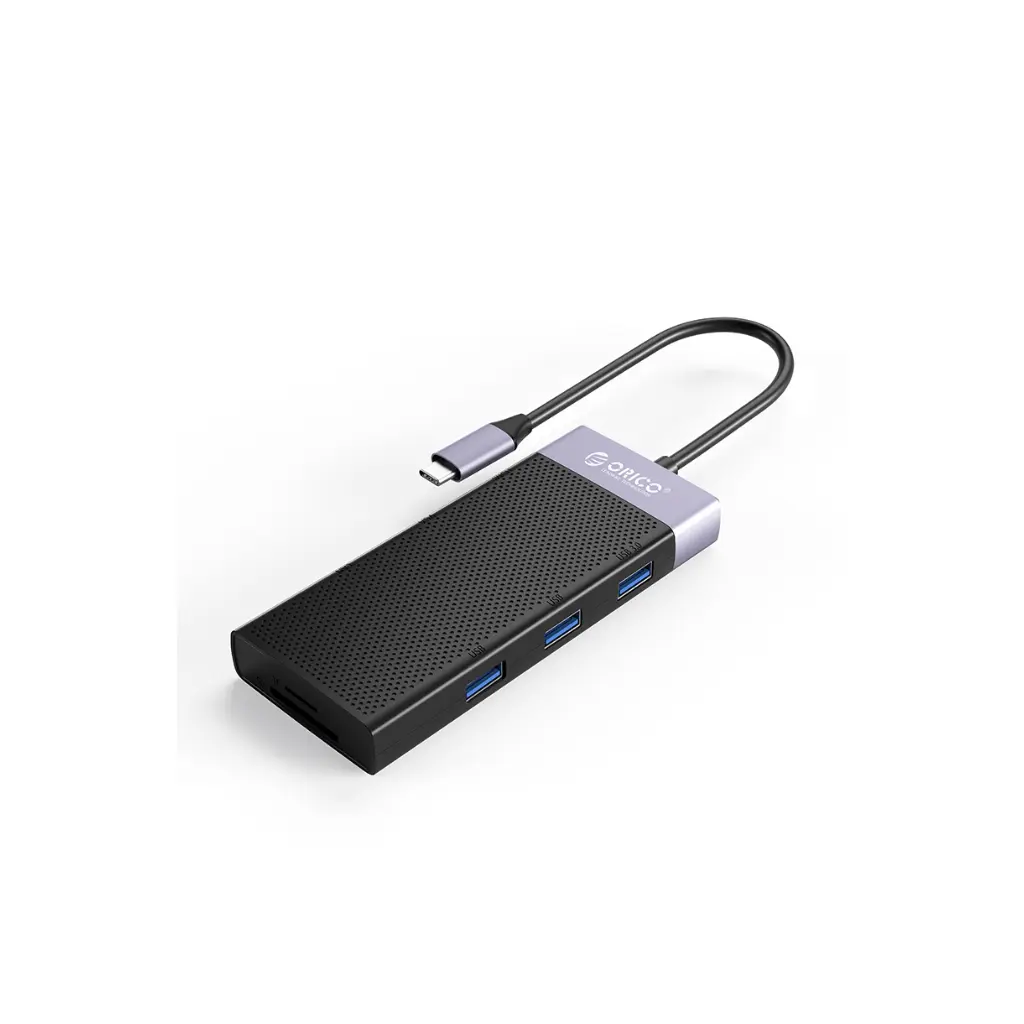 Adaptador USB-C a 3xUSB-A/HDMI/VGA/RJ45/3.5mm/SD/TF/PD 87W Orico MDK-10P-BK-BP
