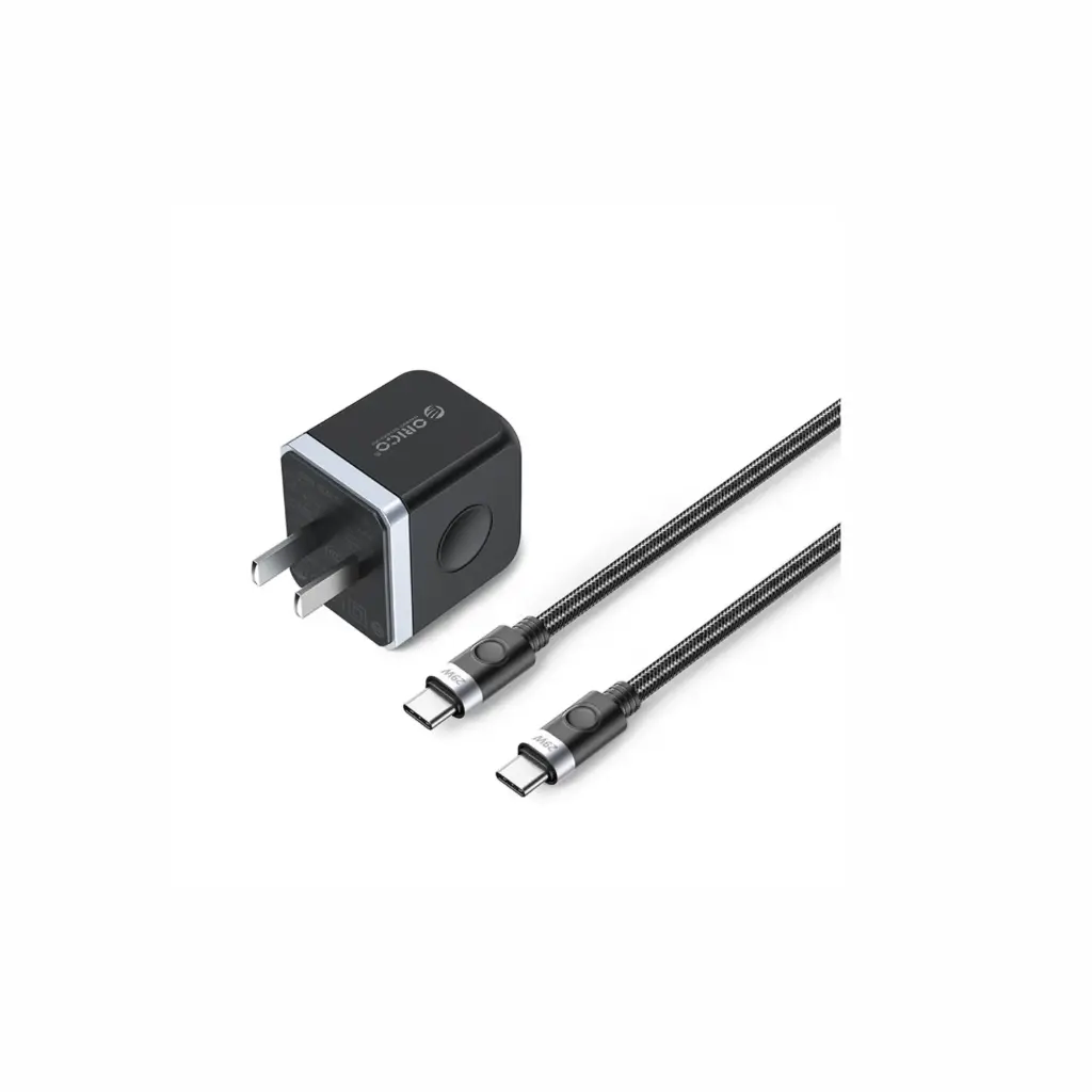 Cargador de Pared USB-C + USB Tipo A  30W + Cable USB-C Orico M30C-CC-US-10-BK-BP