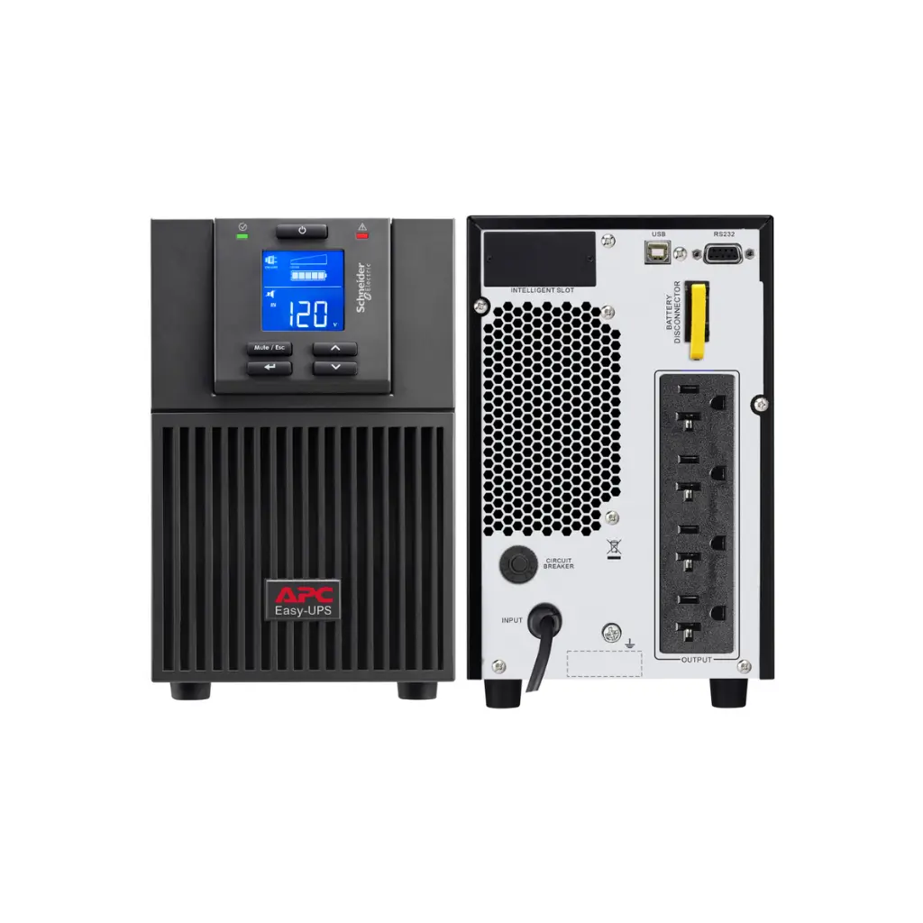 UPS APC SAI EASY EN LINEA SRV 2000VA/1600W SERIAL / USB 120V 4 SALIDAS RESPALDO NEGRO SRV2KA TORRE