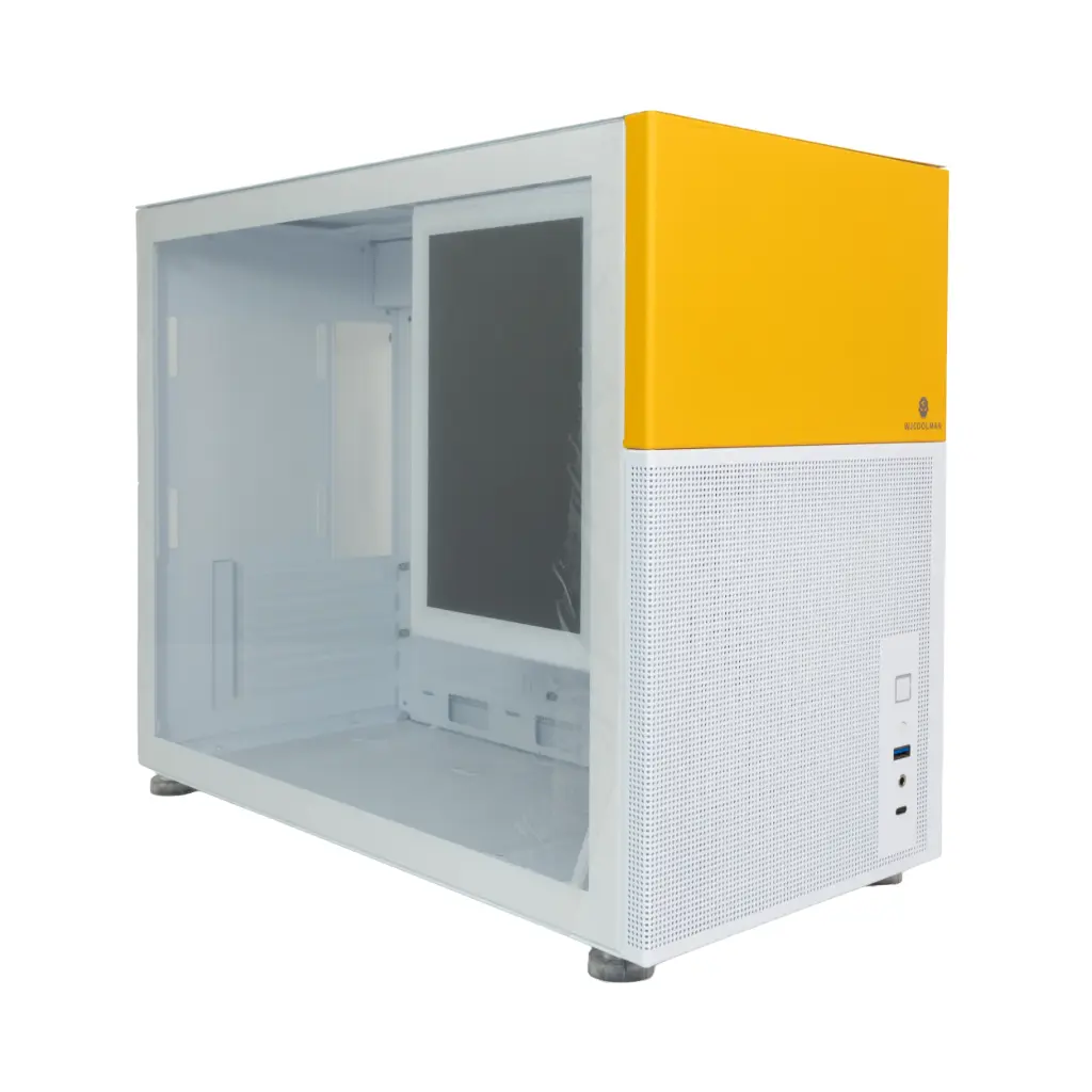 Case P/Computadora WJCOOLMAN Linglong Sin Fuente / No Ventiladora Blanco/Amarillo ULTIMA PIEZA