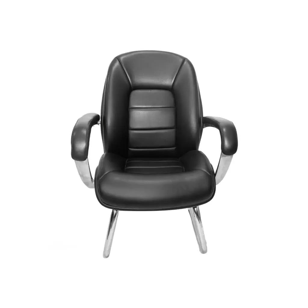 Silla de Espera Ejecutiva Cuero AM188C Negra LIQUIDACION