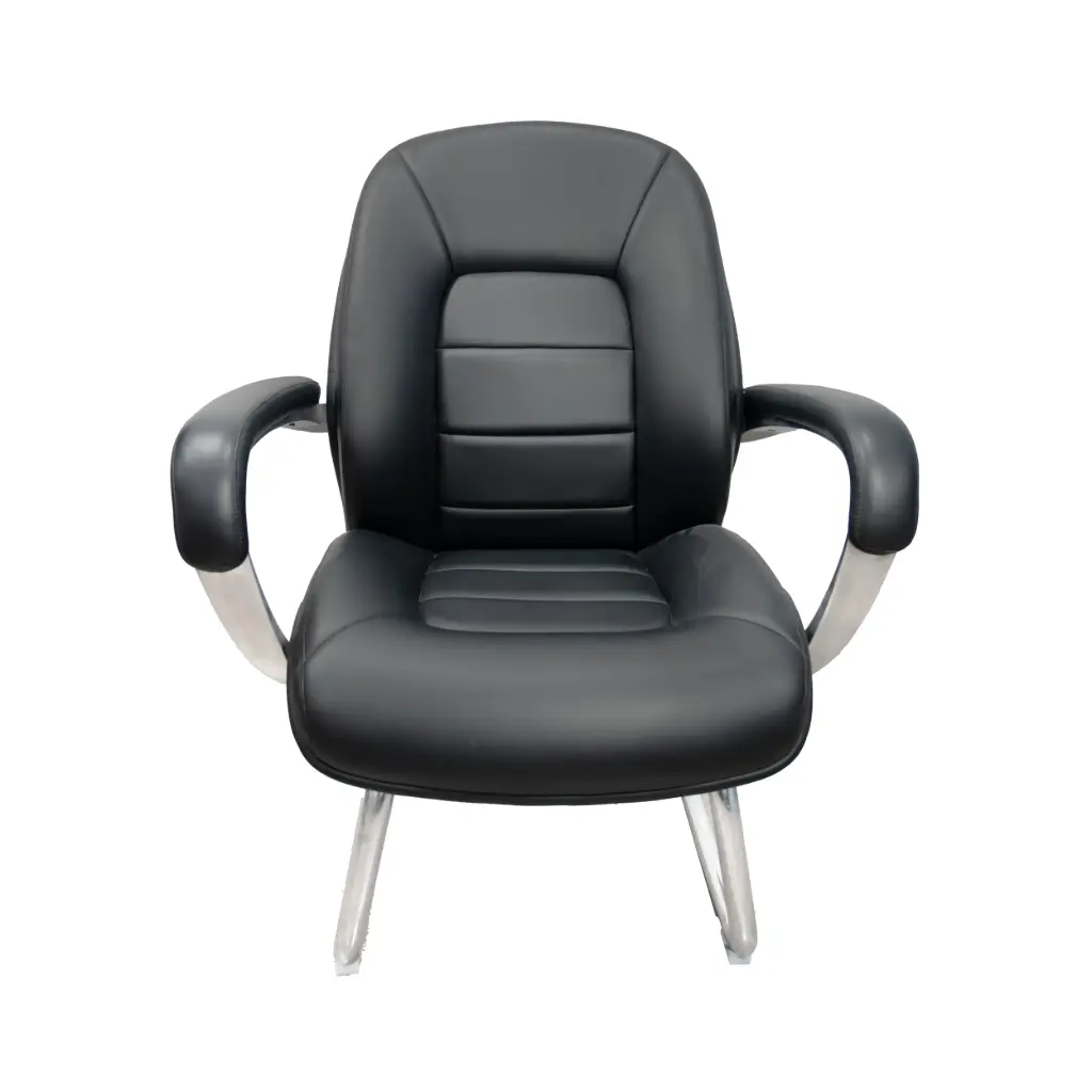 Silla de Espera Ejecutiva Cuero AM188C Negra LIQUIDACION