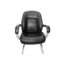 Silla de Espera Ejecutiva Cuero AM188C Negra LIQUIDACION