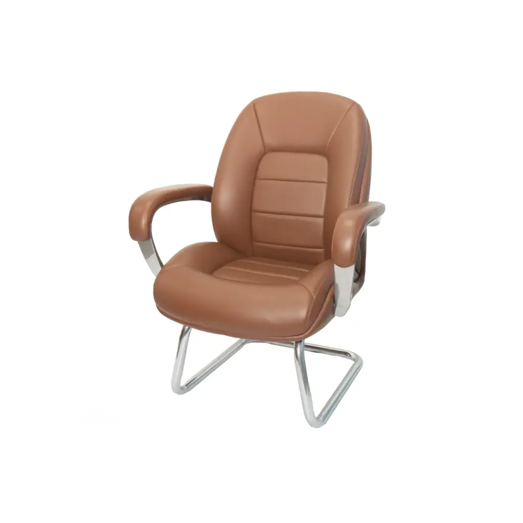 Silla de Espera Ejecutiva Cuero AM188C Cafe LIQUIDACION