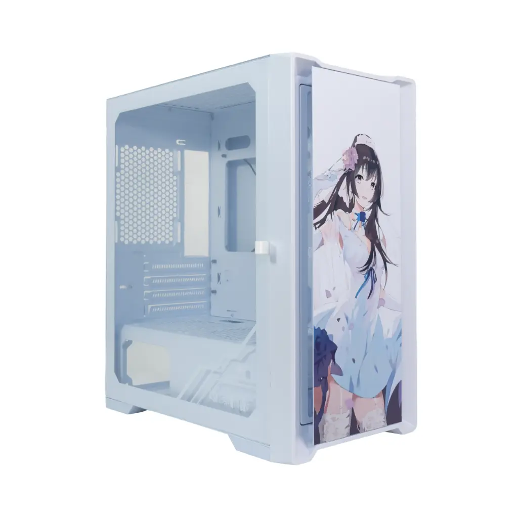 Case P/Computadora WJCoolman DT M2 Plus SAKE HITOMI Sin Fuente / No Ventiladora Blanco LIQUIDACION 
