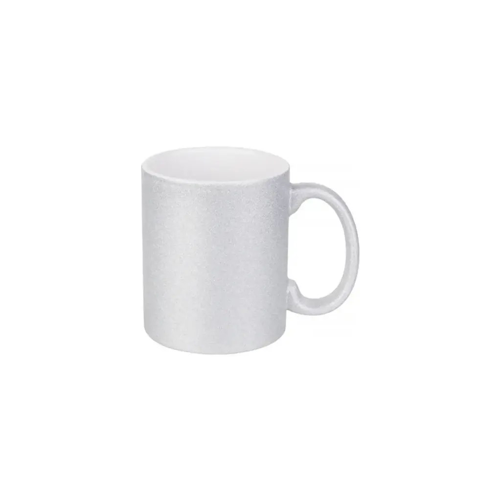 Sub/Taza de Ceramica para Sublimacion Spectra Silver 11oz/330ml Brillantina SP11GT-S