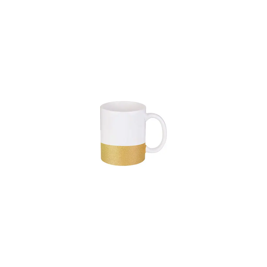 Sub/Taza de Ceramica para Sublimacion  Spectra Gold 11oz/330ml Brillantina Inferior SP11GT-3-G