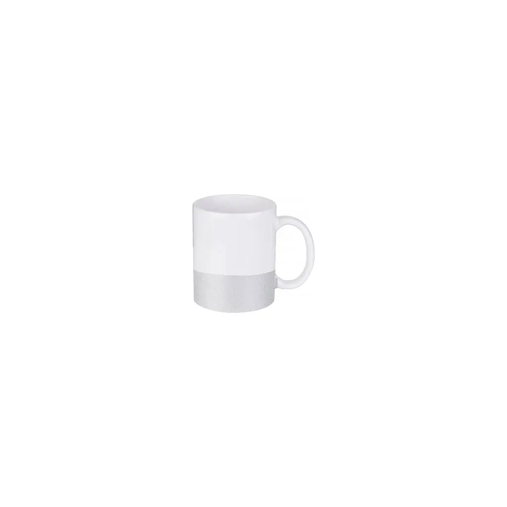 Sub/Taza de Ceramica para Sublimacion  Spectra Silver 11oz/330ml Brillantina Inferior SP11GT-3-S