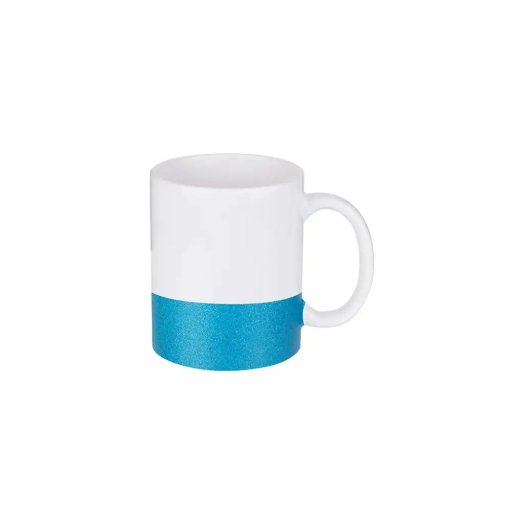 Sub/Taza de Ceramica para Sublimacion Spectra Azul 11oz/330ml Brillantina Inferior SP11GT-3-BL