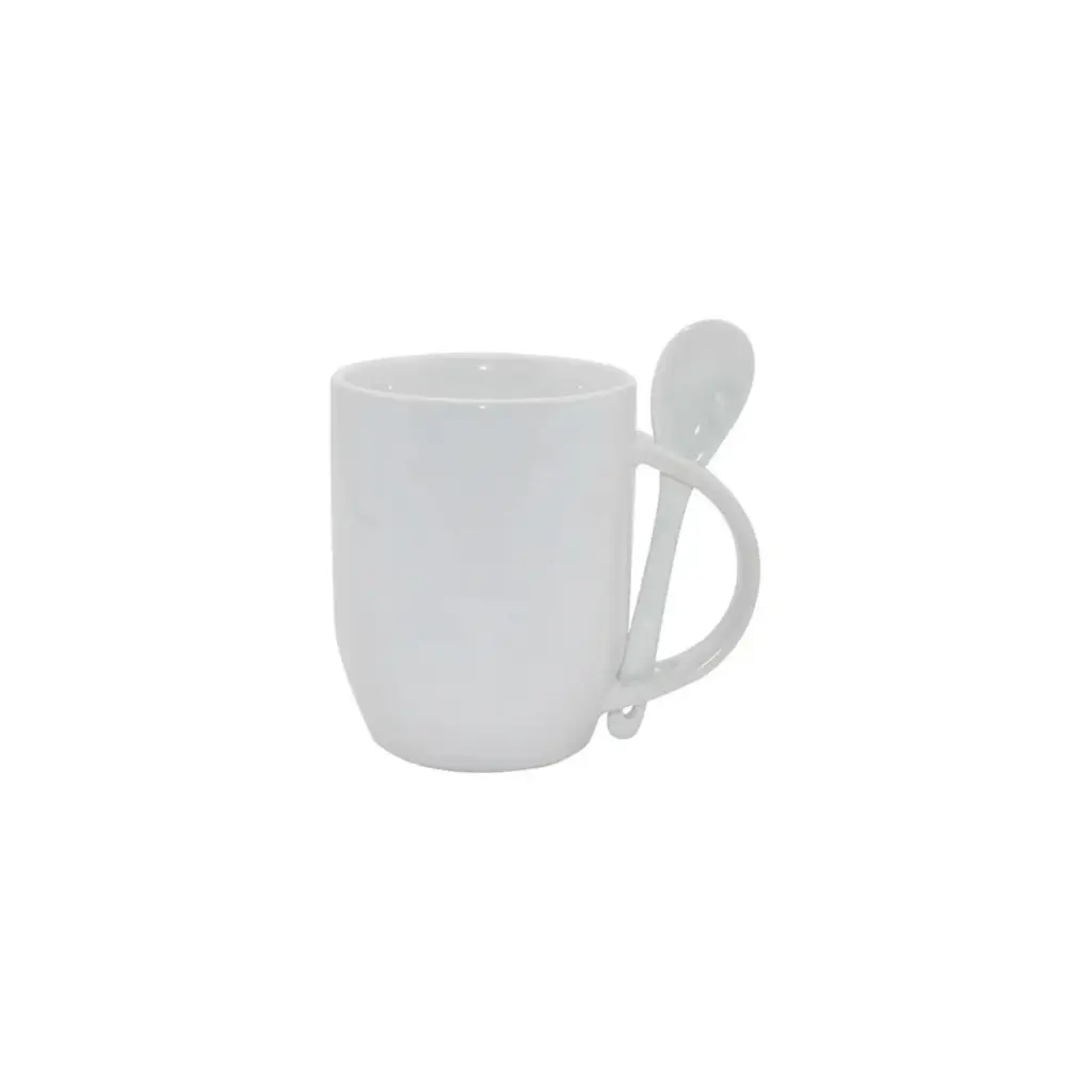 Sub/Taza de Ceramica para Sublimacion Spectra 11oz/330ml Fondo Blanco + Cuchara SP11S-11
