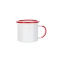 Sub/Taza de Metal para Sublimacion Spectra Blanca 12oz/360ml Detalle Rojo SP04T-RD