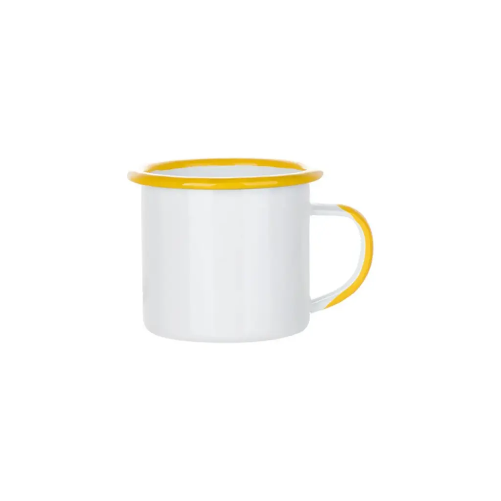Sub/Taza de Metal para Sublimacion Spectra Blanca 12oz/360ml Detalle Amarillo SP04T-YL
