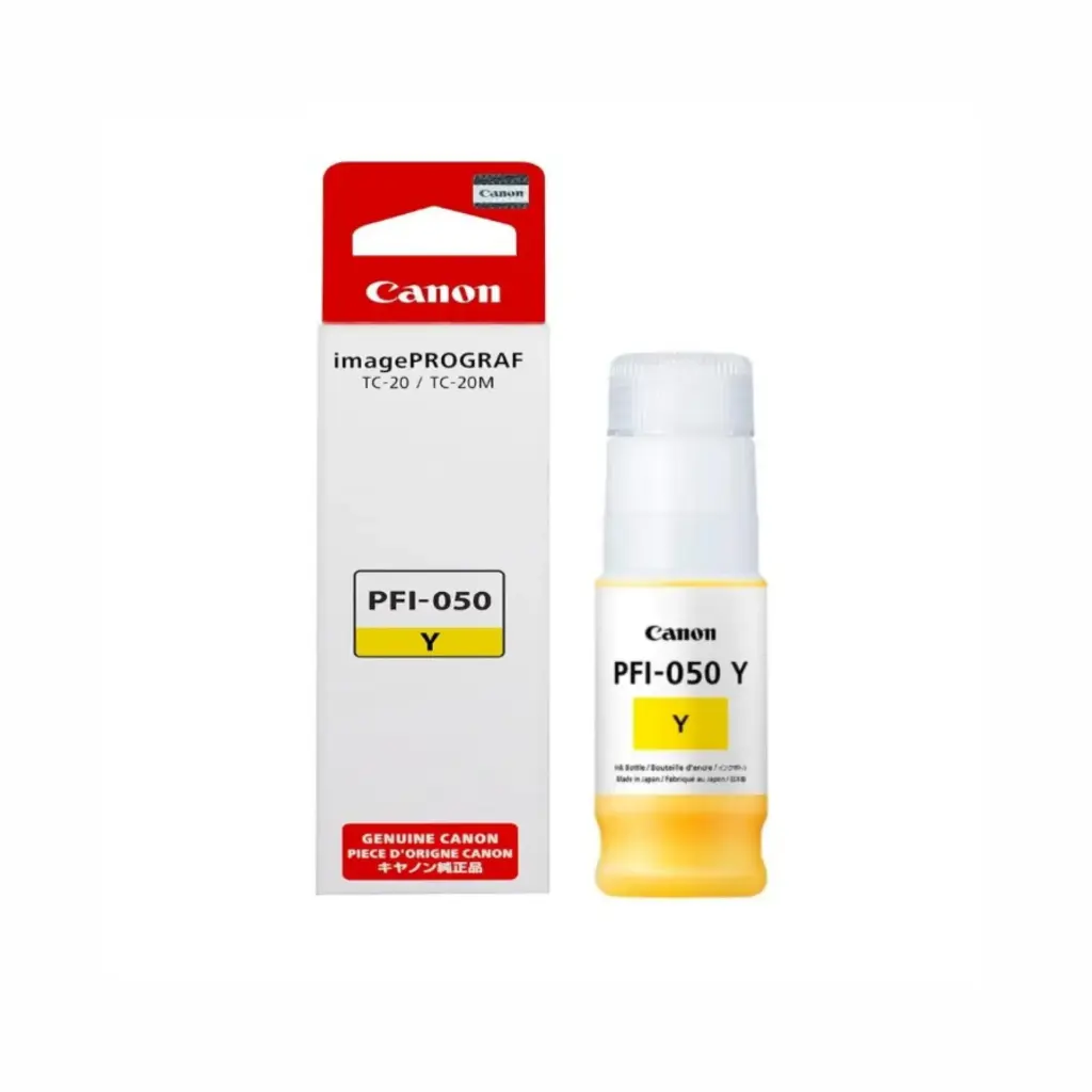 Bote de Tinta Original Canon PFI-050Y Amarillo 70ML PLOTTER CANON TC-20M