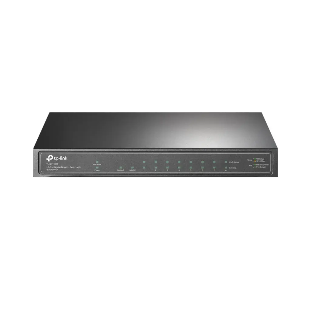 Switch de 10 Puertos TPLINK TL-SG1210P Gigabit 8x POE Total Max 63W