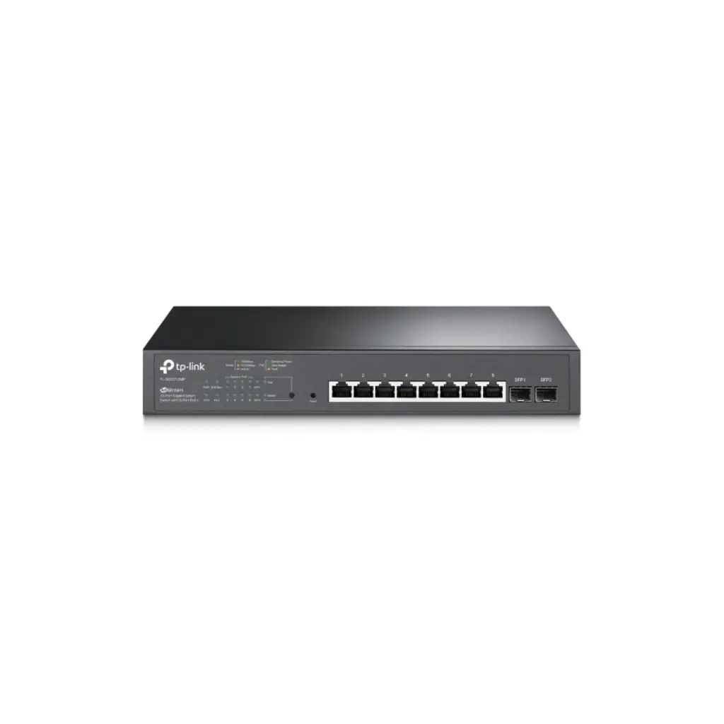 Switch de 10 Puertos Gigabit Smart con 8 Puertos POE+ 2SFP Max 150W TPLINK Jetstream TL-SG2210MP