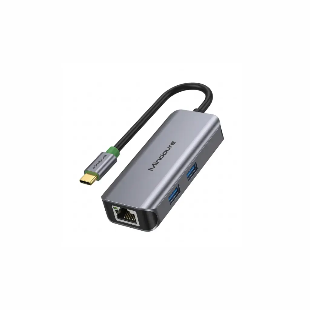 Adaptador USB-C a RED Gigabit 100/1000 + 3 USB 3.0 Mindpure LX10479