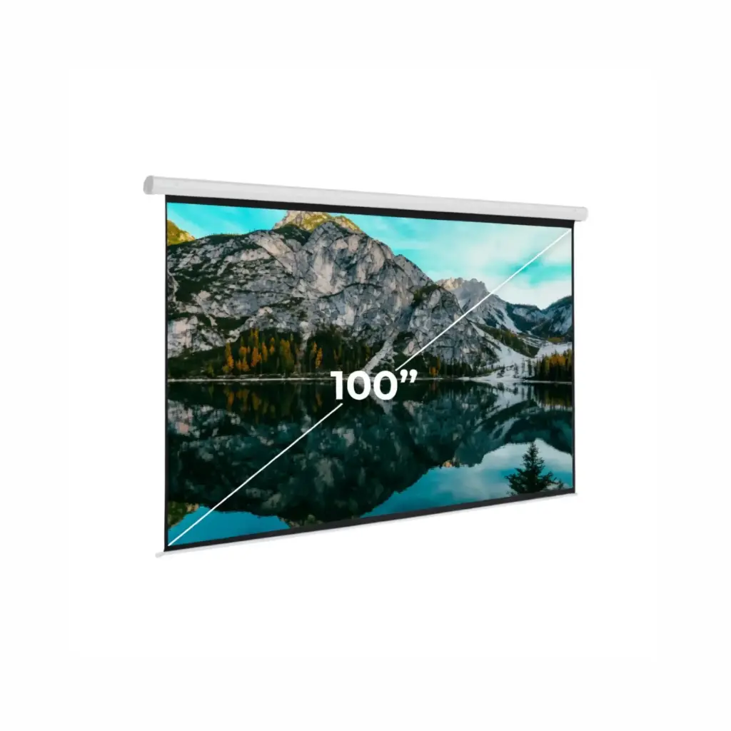 Pantalla Proyector 100" Manual HD 16:9 VORTTEK Blanca