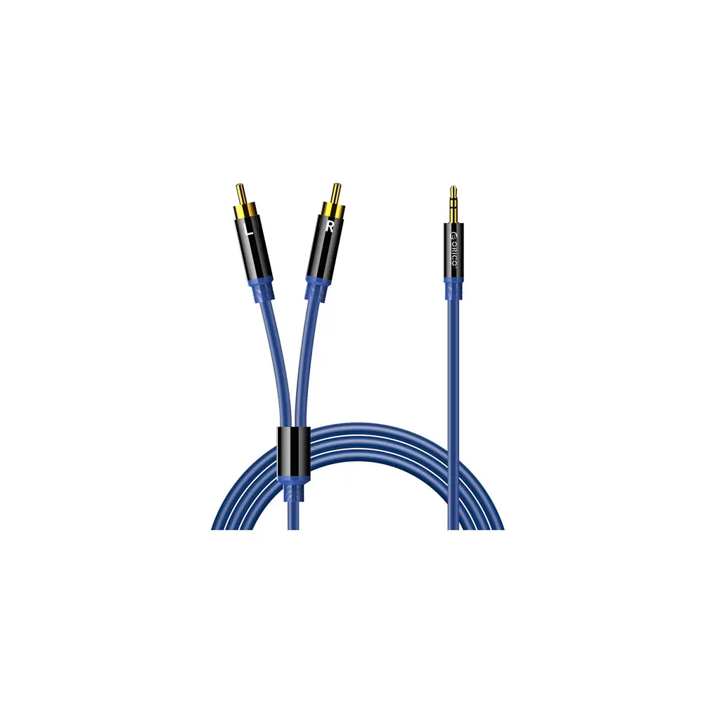 Cable de Audio 3.5mm Macho a 2RCA 5 Metros Orico AXRM-50-BL-BP Azul