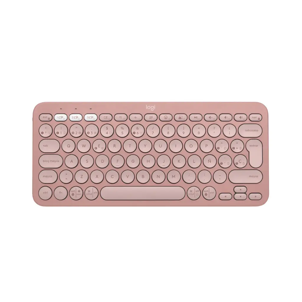 Teclado Inalambrico Bluetooth Logitech Pebble  KEYS 2  70% Membrana K380S Rosado 920-011785 Español