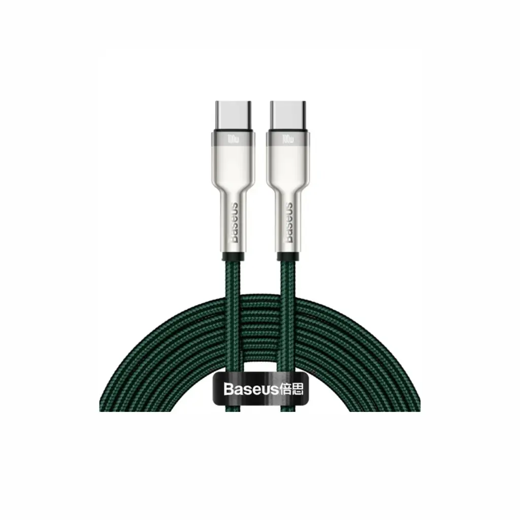 Cable USB-C a USB-C Baseus Cafule Series Metal CATJK-D06 2m Verde