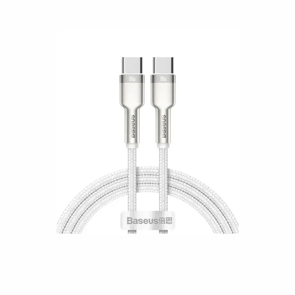 Cable USB-C a USB-C Baseus Cafule Series Metal CATJK-D02 2m Blanco
