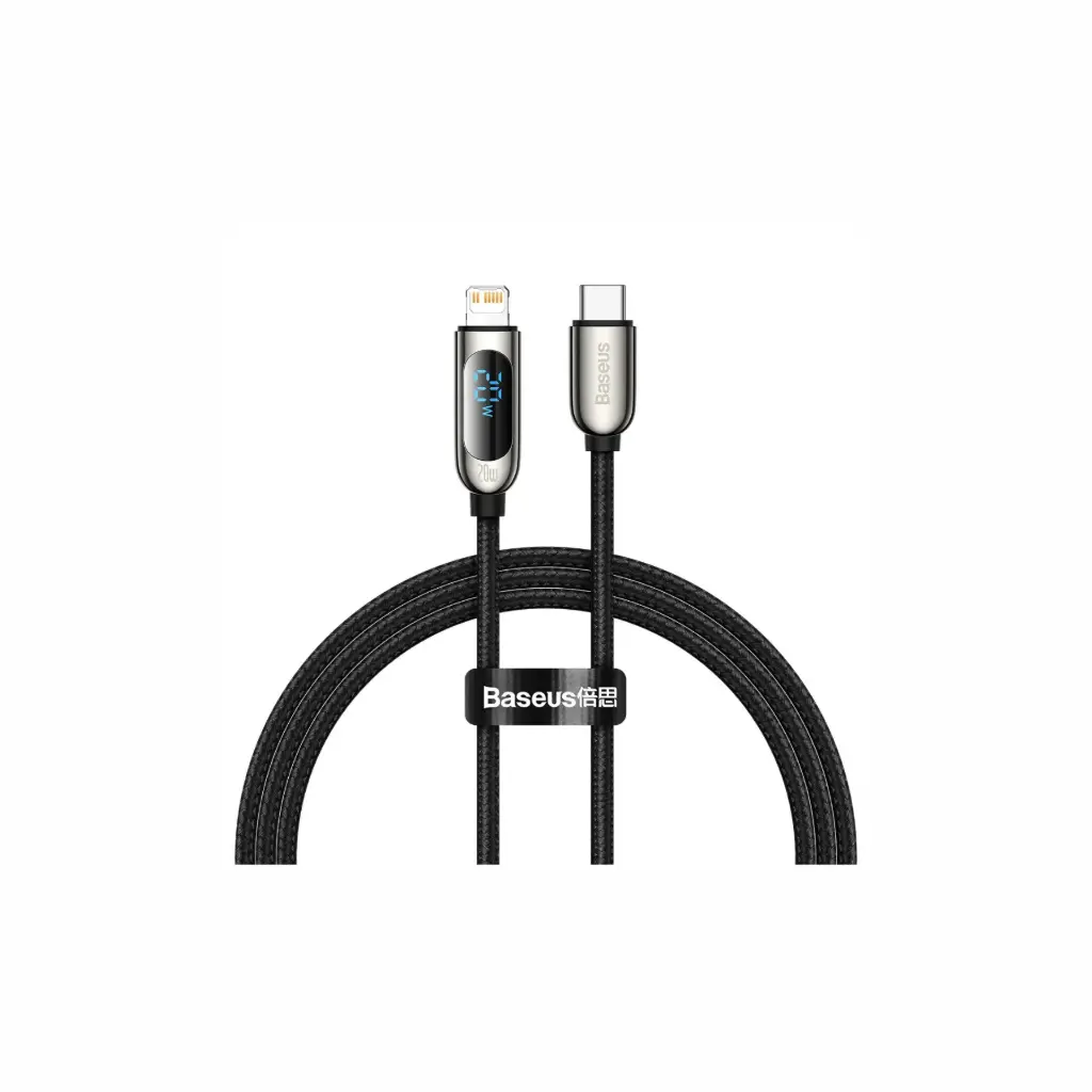 Cable USB-C a Lightning con Pantalla Baseus Display Fast CATLSK-A01 Negro