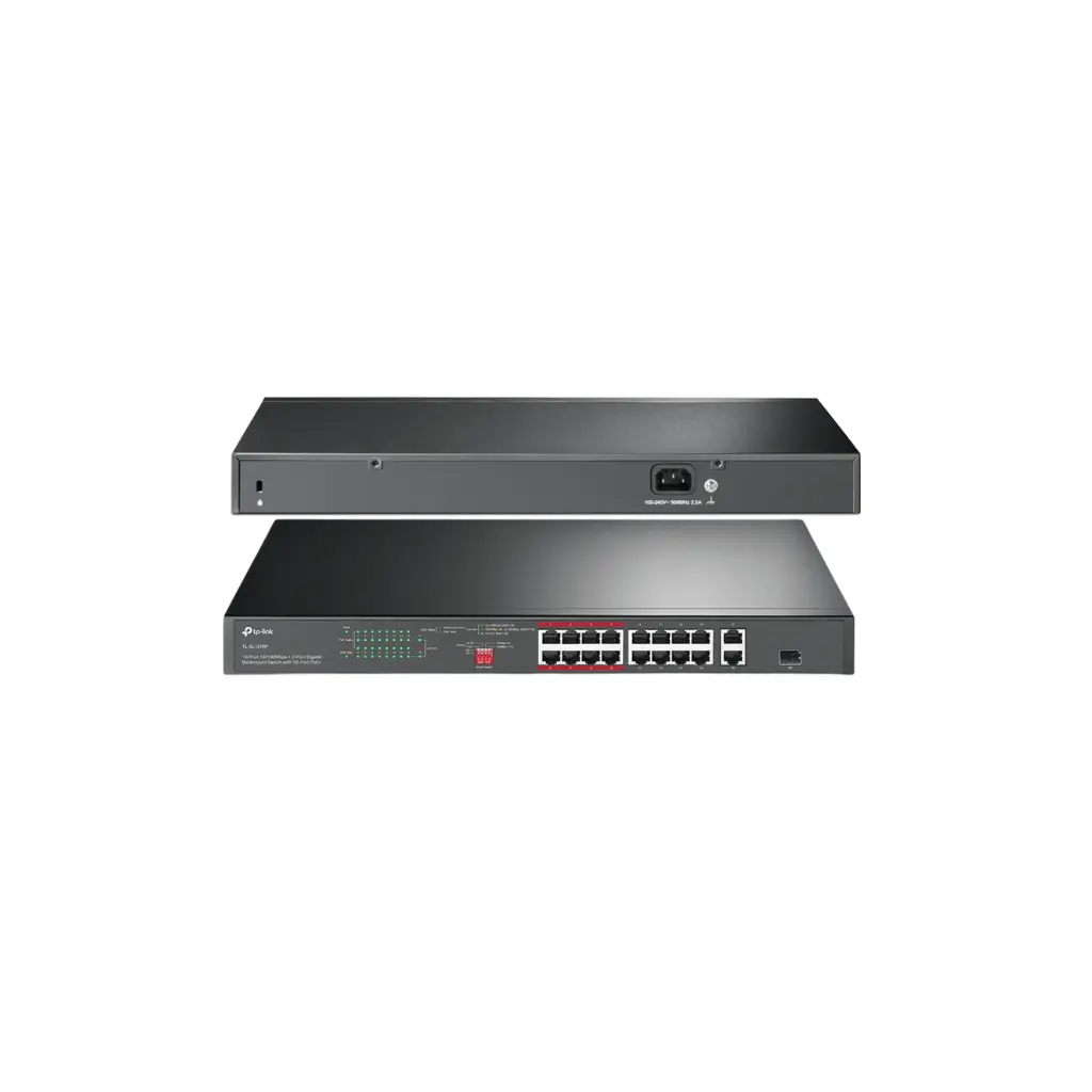 Switch de 16 Puertos 10/100 POE + 2Gibabit  Max 30W TPLINK TL-SL1218P