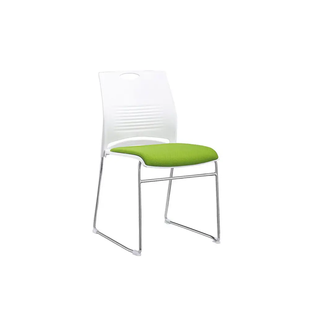 Silla de Espera Acolchonada Verde /Blanco